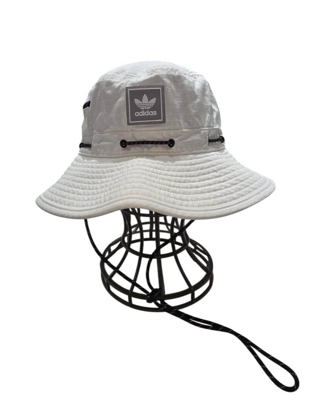 Adidas Utility Boonie Hat GB4067 White Trefoil Bucket Hat Drawcord Outdoor